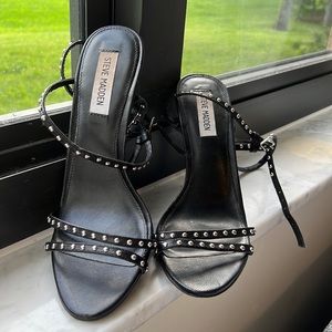 Steve Madden Black Strap Up “Wish” Heels Size 9
